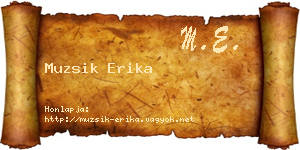 Muzsik Erika névjegykártya